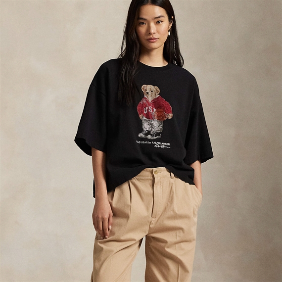 Polo Ralph Lauren Rhinestone Polo Bear T-shirt, Polo Black